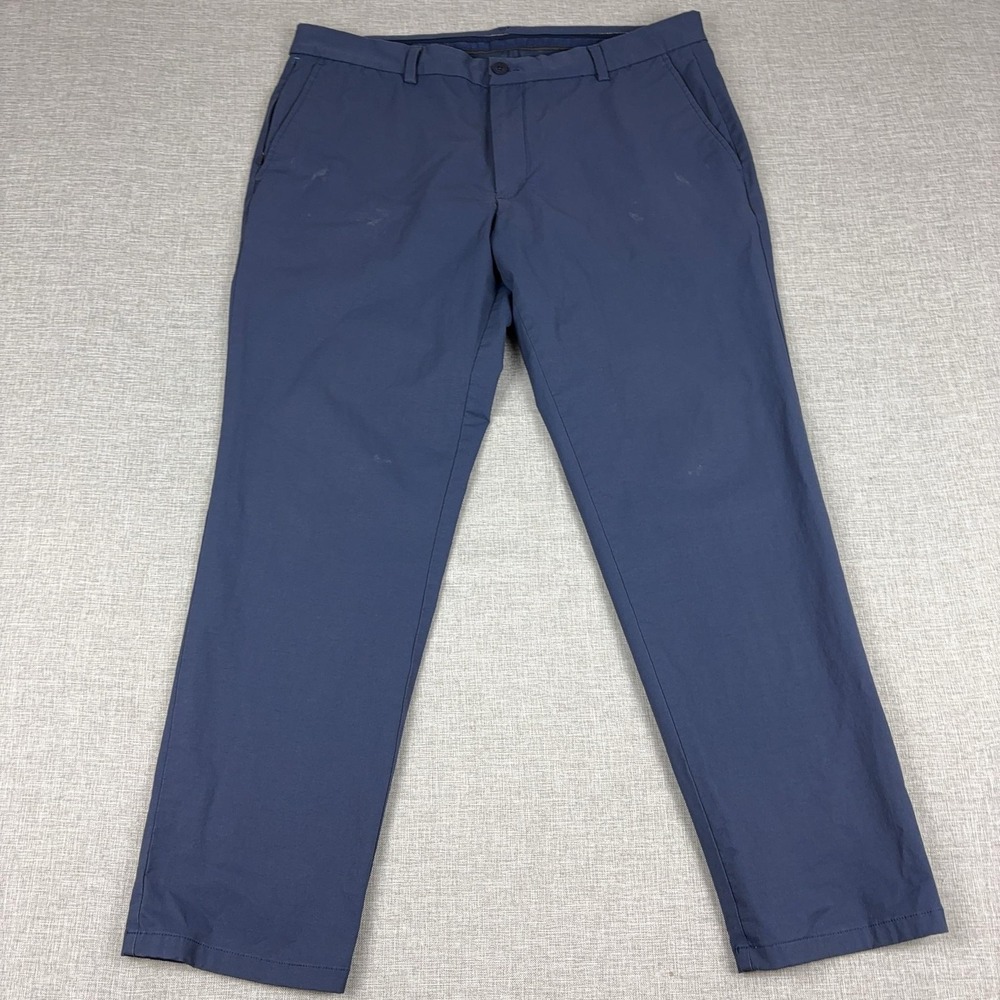 Vineyard Vines On-The-Go Pants Mens 38x30 Blue Stretch Chino Flat Front Travel